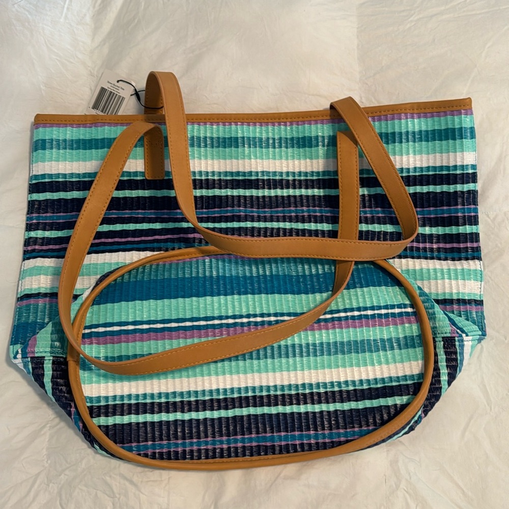 Vera Bradley Straw Bucket Tote Bag
